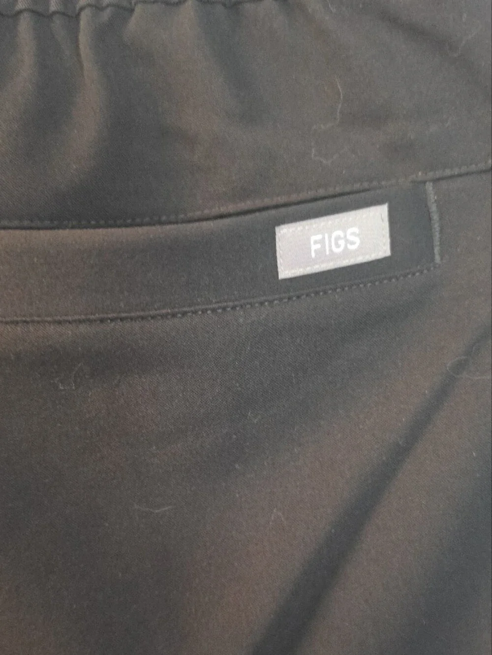 Figs Men’s Black Scrubs Jogger Pants with White Drawstring